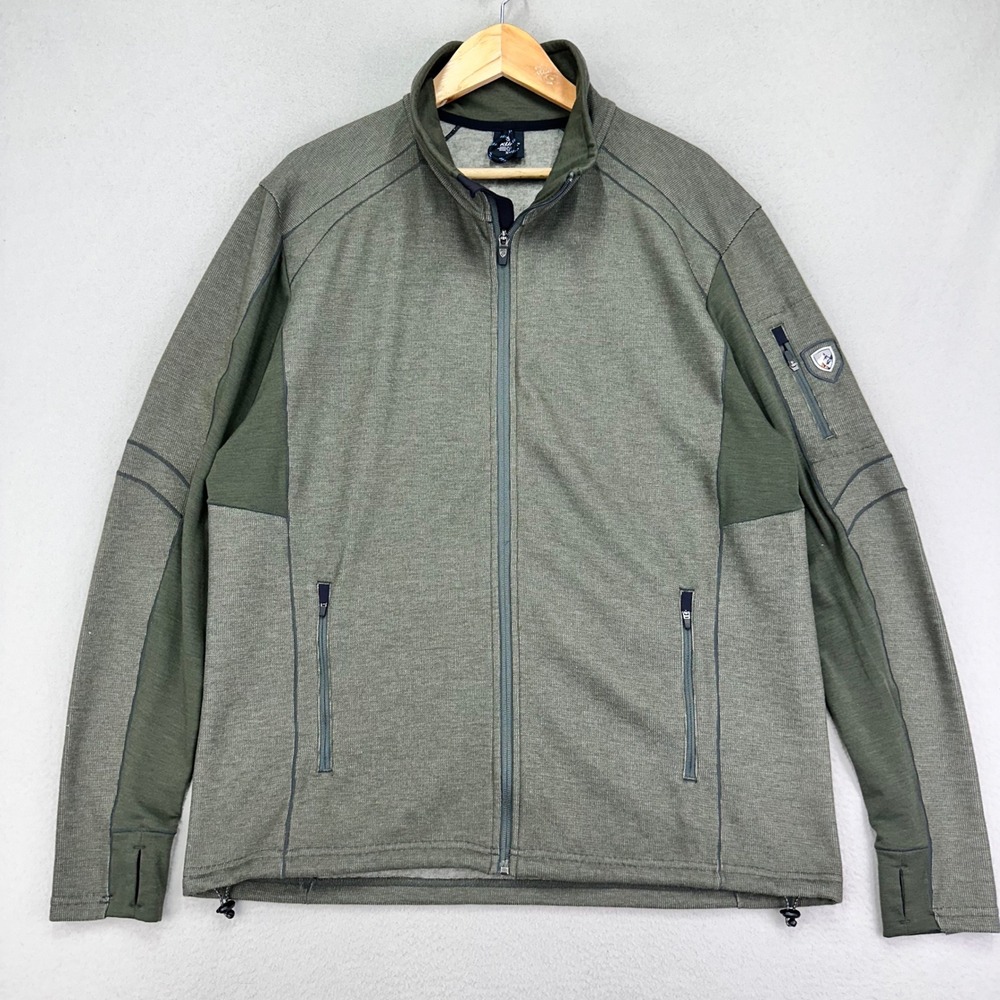 Kuhl Aktivator Fleece Jacket Mens XL Green Full-Zip Performance Tech HIking‎